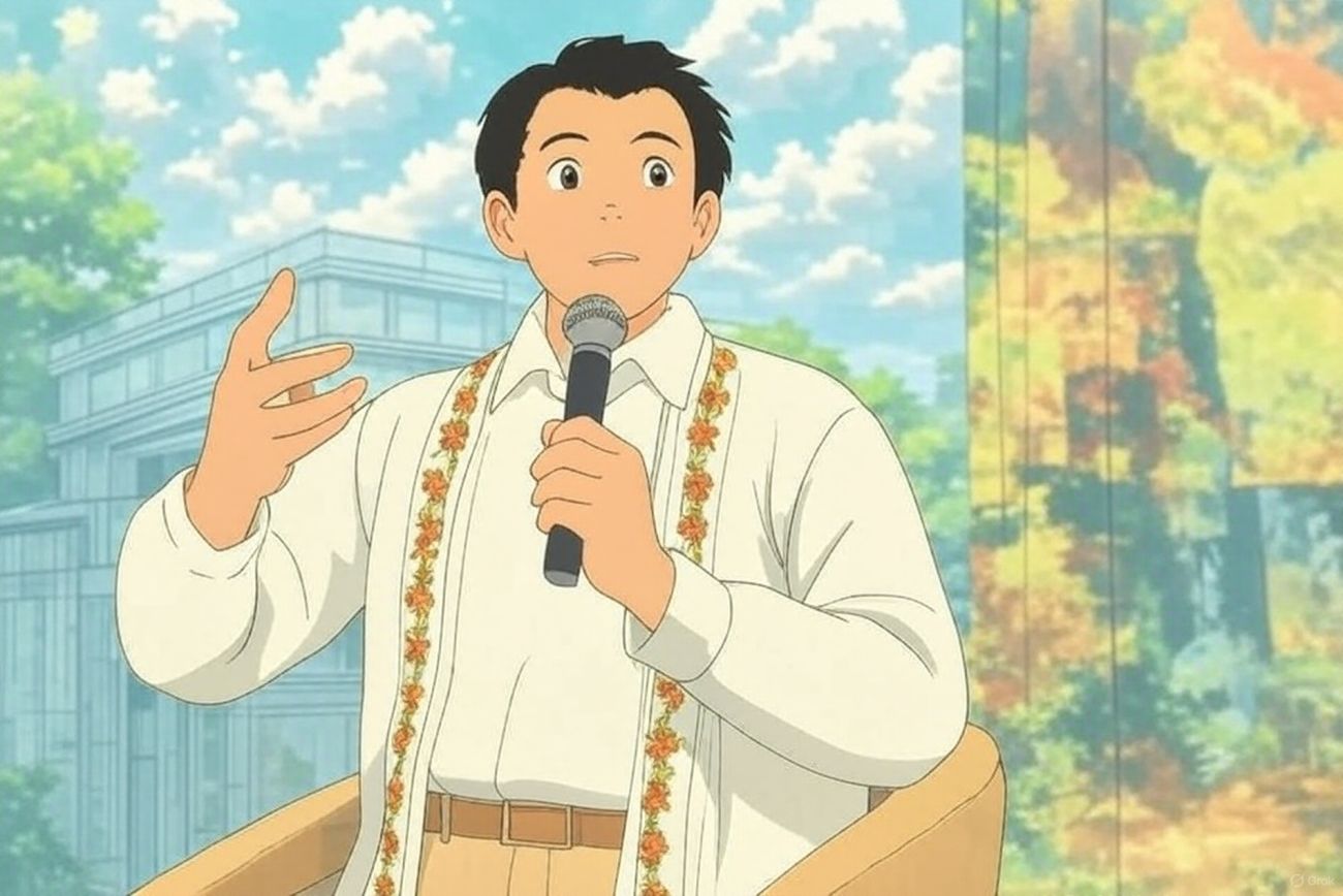 El gobernador de Yucatán, Joaquín Díaz Mena al estilo Studio Ghibli | Foto: Grok